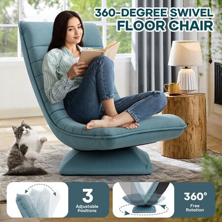 Floor Chair Sofa Lounge Couch Chaise Recliner Folding Lazy Lounger Ground Seat Adjustable Comfortable Bedroom Furniture for Reading Gaming Relaxation