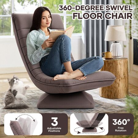 Single Floor Sofa Couch Chair Folding Chaise Lounge Recliner Lazy Lounger Seat Adjustable Bedroom Furniture Modern Comfortable Support Relax Reading