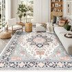 Floor Rug Area Carpet Traditional Soft Washable Runner 2x3m Large Bedroom Living Dining Room Mat Under Table Pad Non Slip Stain Resistant Low Profile