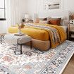 Floor Rug Area Carpet Traditional Soft Washable Runner 2x3m Large Bedroom Living Dining Room Mat Under Table Pad Non Slip Stain Resistant Low Profile