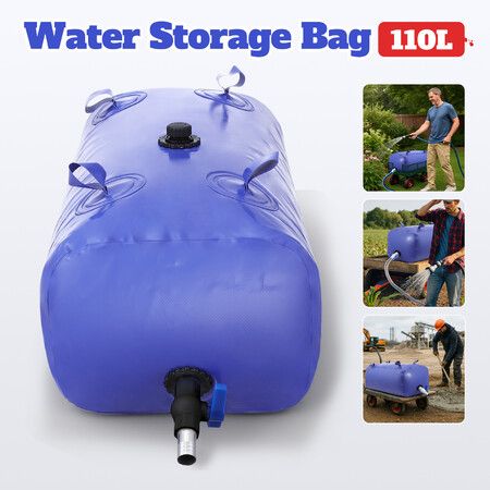 110L Water Bladder Tank Camping Storage Container Large Foldable Portable Bag for Outdoor Emergency Garden Irrigation Fishing Boating Fire Prevention