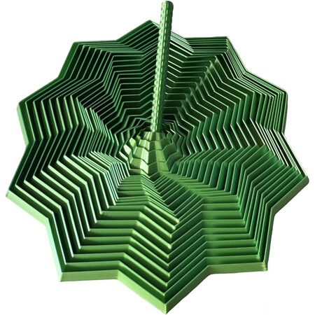 3D Printed Expanded Sensory Fidget Star,Sensory Fidget Star with Handle, Colorful Whirling Spiral Design,Star Shaped Fidget Star (Green)
