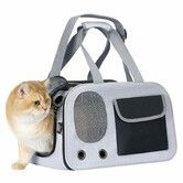 Dog Carrier Collapsible Pet Carrier with Sturdy Base,Roll-up Curtain and Large Storage Bag,Cat Bag for Medium Cats and Small Dogs