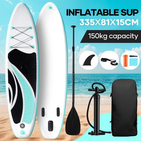Stand Up Paddle Board Inflatable SUP Surfboard Paddleboarding Kayak Surfing Standing Adventure Accessories Pump 10.6ft 320cm