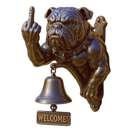 Unique Bulldog Doorbell, Funny and Rustic Design for Dog Lovers Perfect Home and Kitchen Decor, Funny Bully Dog