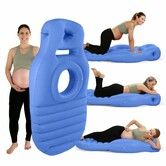 Pregnancy Blow Up Pillow  Full Body Maternity Airbed with Hole for Stomach Sleeping Back Pain Relief Christmas Gift COL Blue