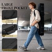 Electric Guitar Gig Bag Soft Padded Canvas Case Hand Shoulder Backpack Double Straps Music Instrument Accessories Storage Home Travel Practice Black