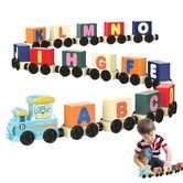 Wooden Alphabet Train Educational Toys Play House School Tool Game Children Wooden Letters Train Color Train Montessori Toys For kid