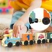 Wooden Alphabet Train Educational Toys Play House School Tool Game Children Wooden Letters Train Color Train Montessori Toys For kid