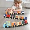 Wooden Alphabet Train Educational Toys Play House School Tool Game Children Wooden Letters Train Color Train Montessori Toys For kid