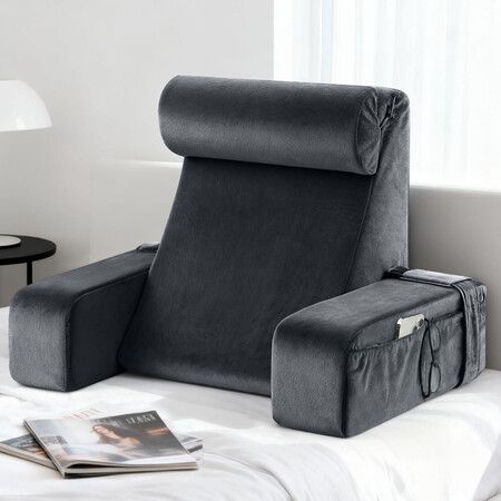 Bed Backrest Pillow Set Back Neck Support Arm Rest Cushion Lounge Reading Sit Up Sofa Couch Nursing Comfortable Husband Chair Detachable Arms Covers