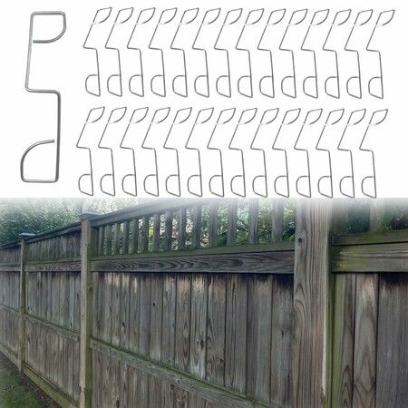 50 Pcs Fence Panel Clips,Stainless Steel Fence Wedges Grips,Garden Fence Clamps to Stop Rattling & Banging,Wind Protector Mounting Clips