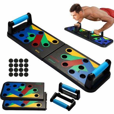 Foldable PushUp Stands Board Fitness,Workout Equipment,Adjustable Pushup Board,Portable Push-Up Board for Full Body Exercise