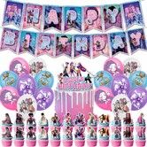 Kpop De-mon Birthday Party Decorations Supplies,Happy Birthday Banner,Balloons,Cake Toppers Cupcake Toppers
