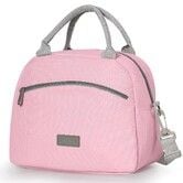 Lunch Tote Bags For Women,Reusable Women Insulated Lunchbag With Strap,Waterproof Cooler Lunch Bags For Work Travel Picnic School Color Pink