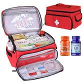 First Aid Bag,Medicine Bag Portable Family First Aid Box for Travel,Home,Office,Car,Outdoor,Camping,Hiking Color Red