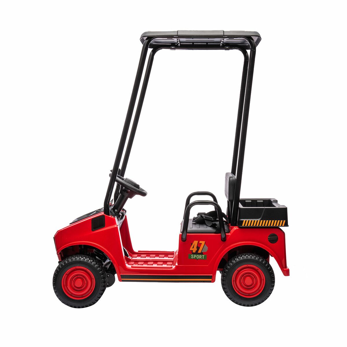 Kids Electric Golf Cart RC Car 12V Battery Powered Buggy, Off Road Truck, MP3 Light USB Port Red