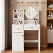 Dressing Table with Mirror White Makeup Vanity Dresser Desk Modern Bedroom Furniture Home Organiser Decoration Storage 2 Drawers Shelves 1 Cabinet