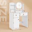 Dressing Table with Mirror White Makeup Vanity Dresser Desk Modern Bedroom Furniture Home Organiser Decoration Storage 2 Drawers Shelves 1 Cabinet