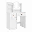 Dressing Table with Mirror White Makeup Vanity Dresser Desk Modern Bedroom Furniture Home Organiser Decoration Storage 2 Drawers Shelves 1 Cabinet