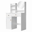 Dressing Table with Mirror White Makeup Vanity Dresser Desk Modern Bedroom Furniture Home Organiser Decoration Storage 2 Drawers Shelves 1 Cabinet
